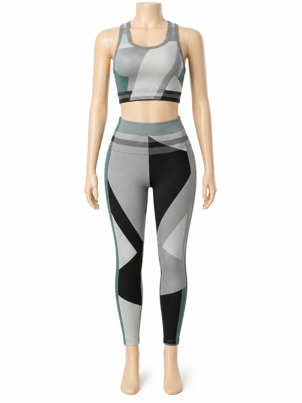 Nike Sculpt Lux Icon Clash Women’s Green Multi Colored Shorts Bra &Tights.Size-L
